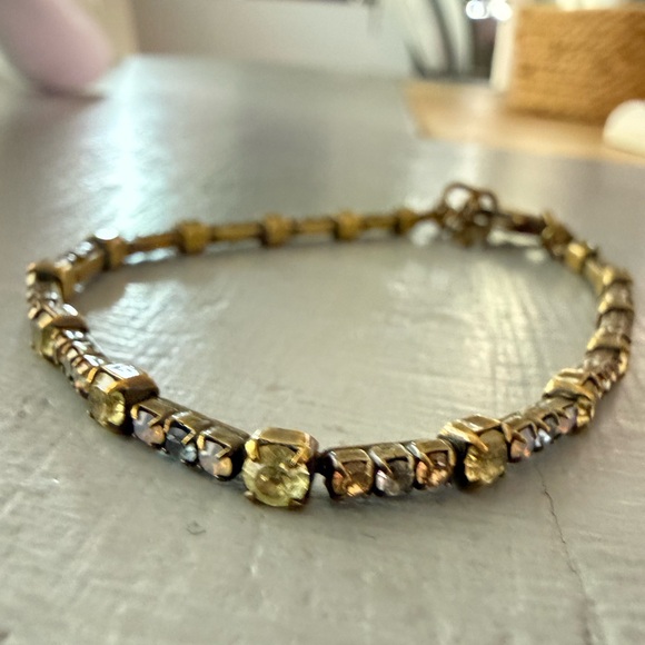 Sorrelli Crystal Brass Tone Tennis Style Bracelet